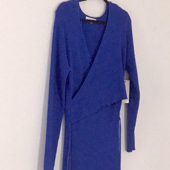Madison & Hudson Royal Blue Bodycon Long Sleeve, Knit Style Long/Maxi Wrap Dress - Picture 7 of 7